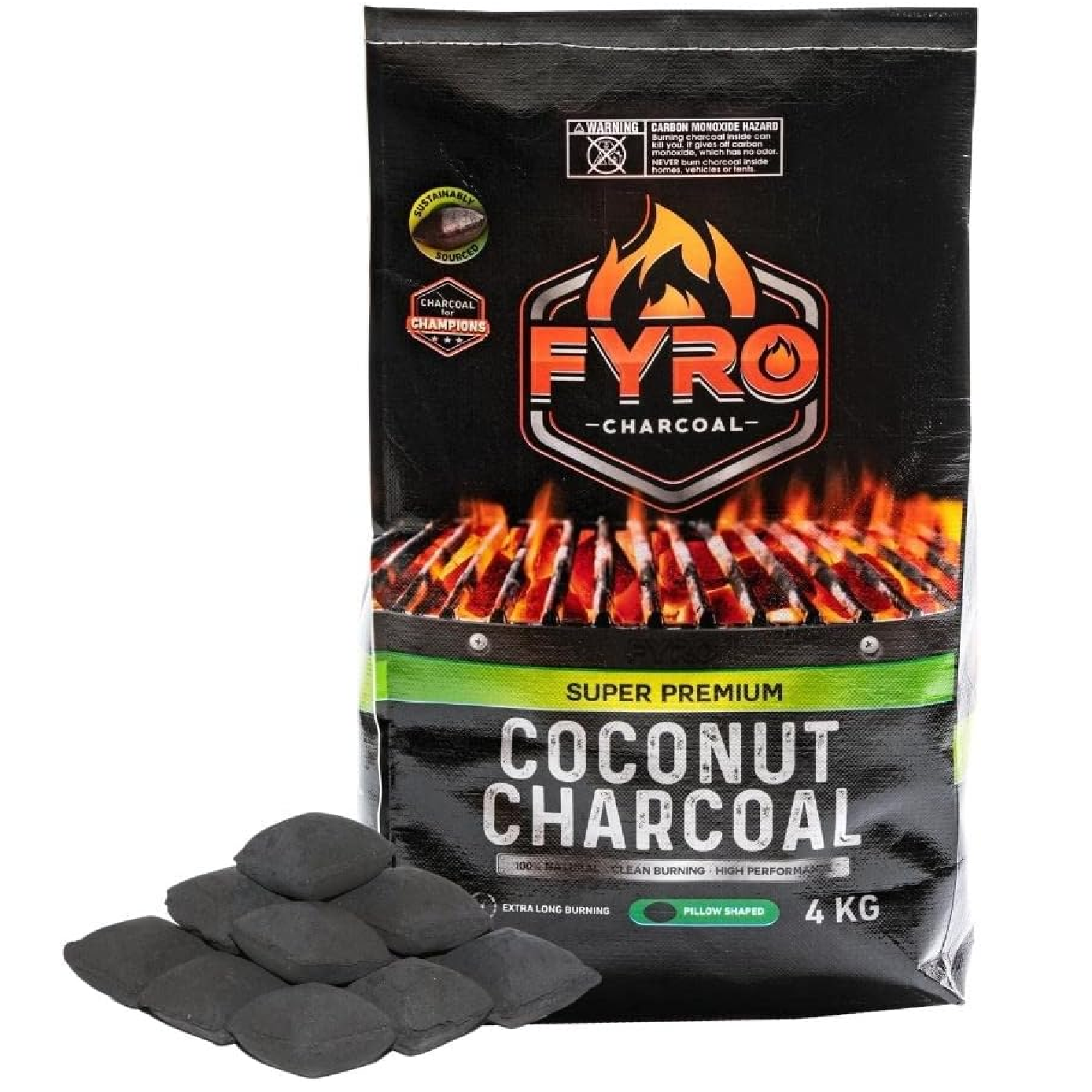 FYRO PREMIUM Coconut Charcoal BRIQUETTES 4KG